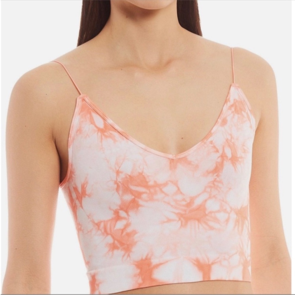 New Free People Orange Tie Dye Brami Crop Tank Size XS Small